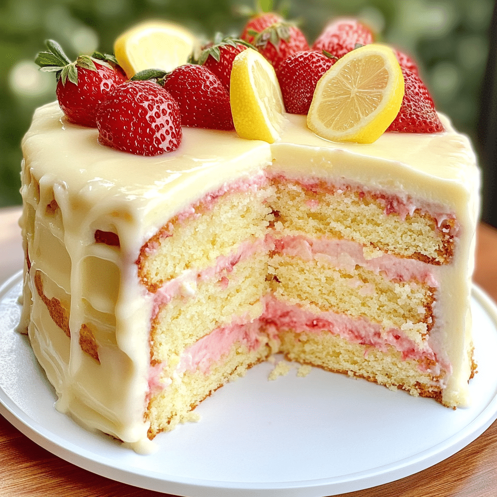 Strawberry Lemonade Buttermilk Cake