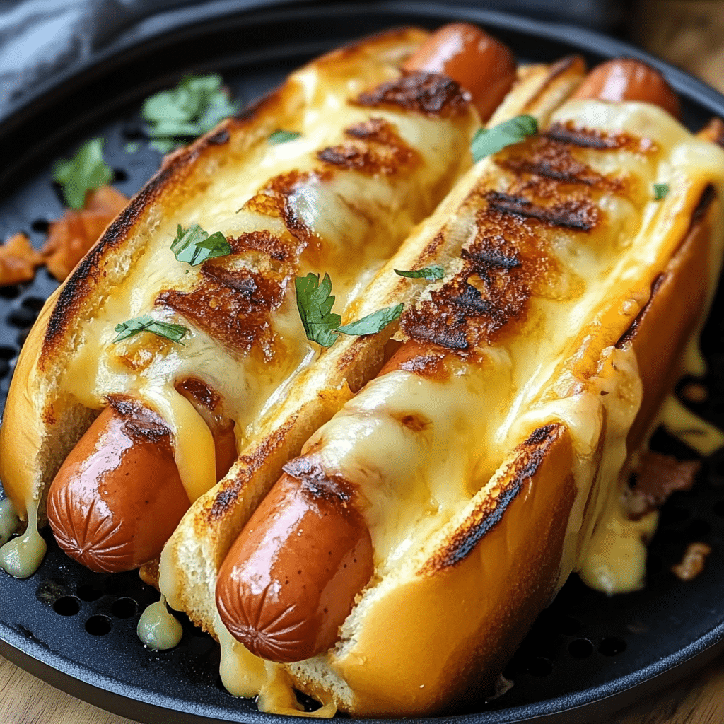 Air Fryer Grilled Cheese Hot Dogs