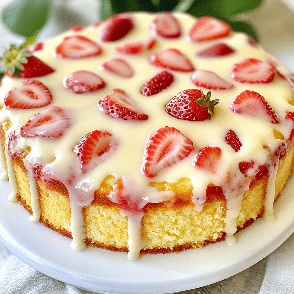 Glazed Strawberry Buttermilk Cake
