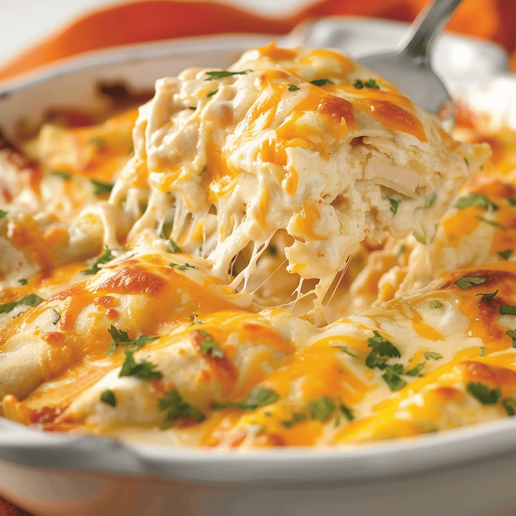 Creamy Chicken Enchilada Casserole