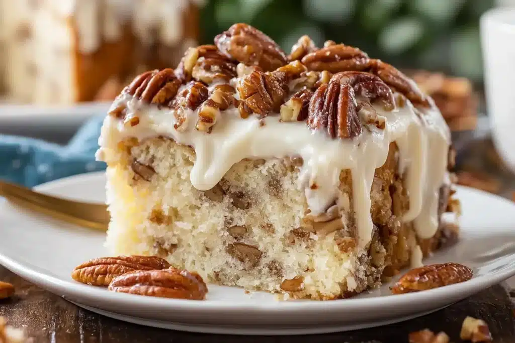 butter pecan praline poke cake