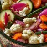 Crunchy Tangy Refrigerator Pickled Vegetables