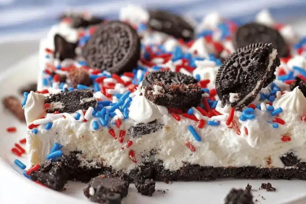 no bake fireworks Oreo cheesecake