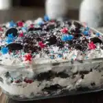 No Bake Fireworks Oreo Cheesecake Bars