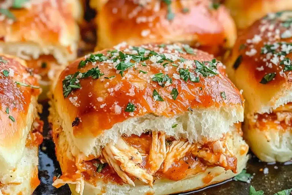 Halloween chicken parm sliders