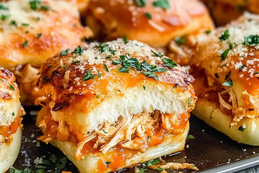 Halloween chicken parm sliders
