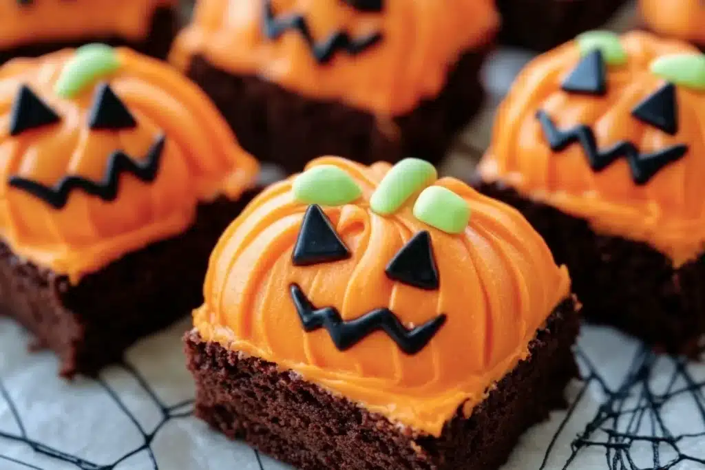 jack o' lantern brownies