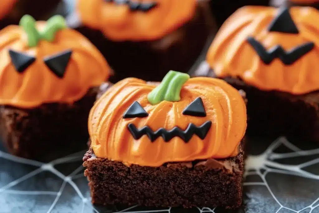jack o' lantern brownies