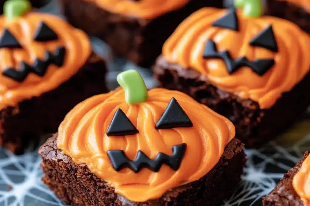 jack o' lantern brownies
