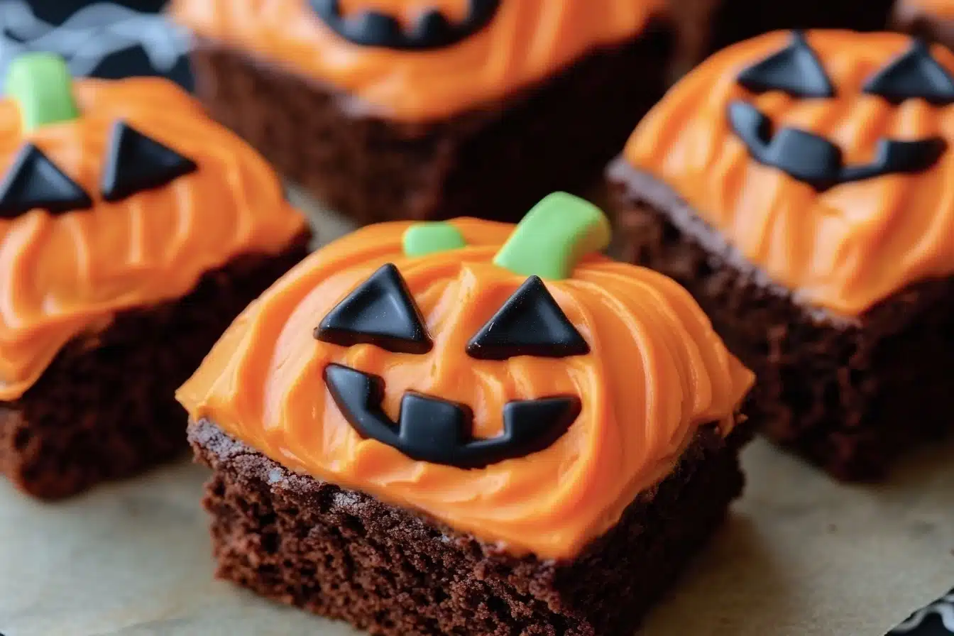 jack o' lantern brownies
