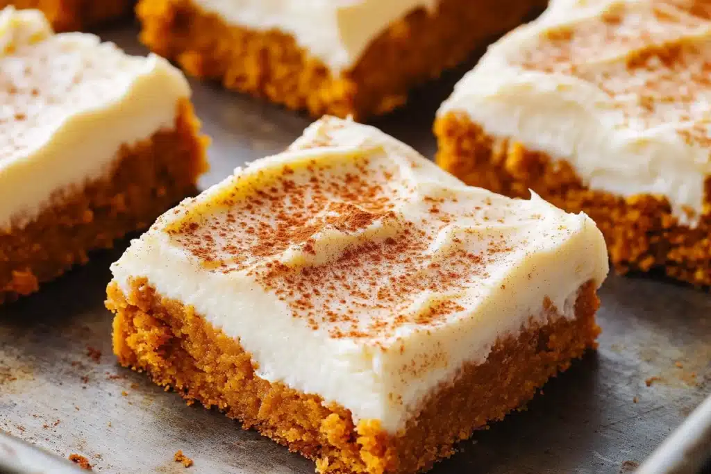 pumpkin bars with brown sugar frosting