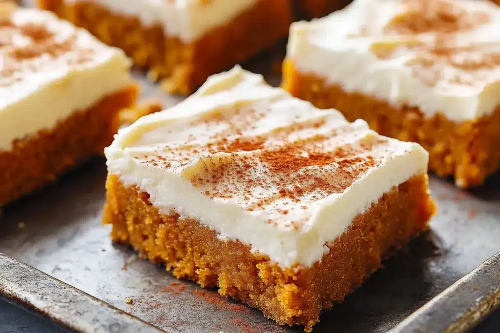 pumpkin bars with brown sugar frosting