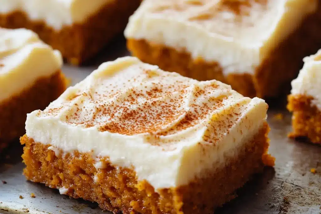 pumpkin bars with brown sugar frosting