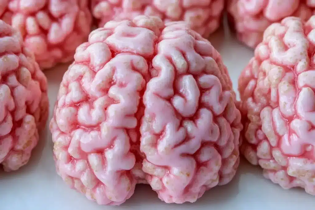 Halloween rice krispie brains