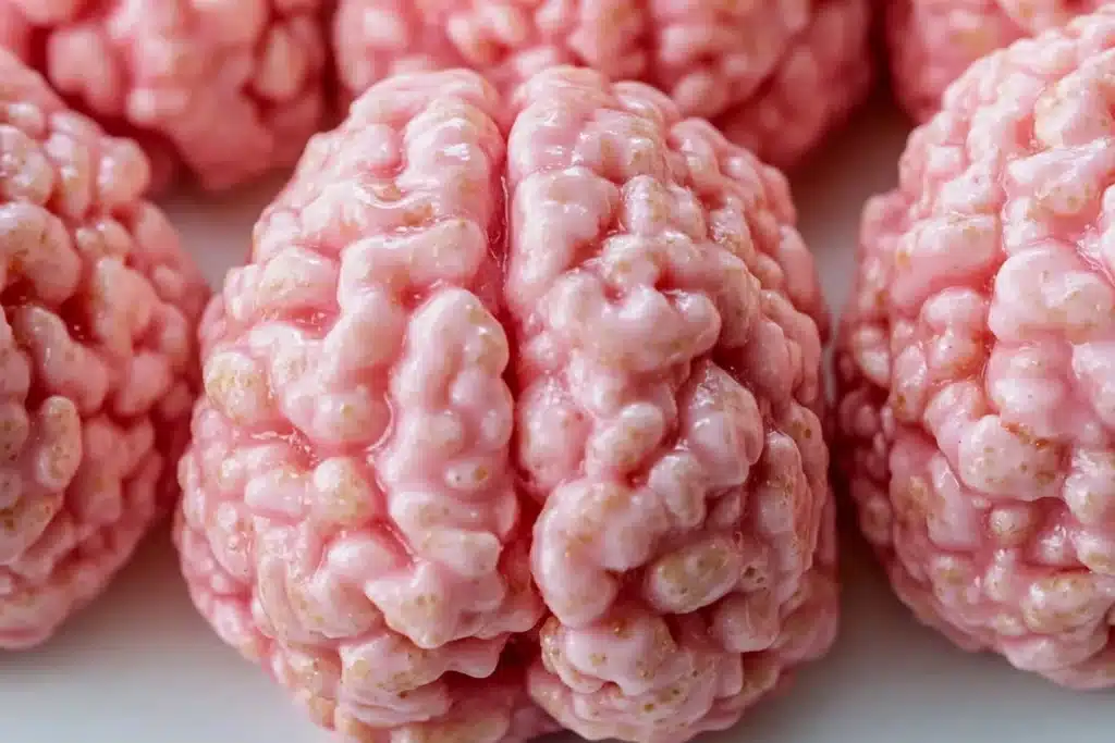 Halloween rice krispie brains