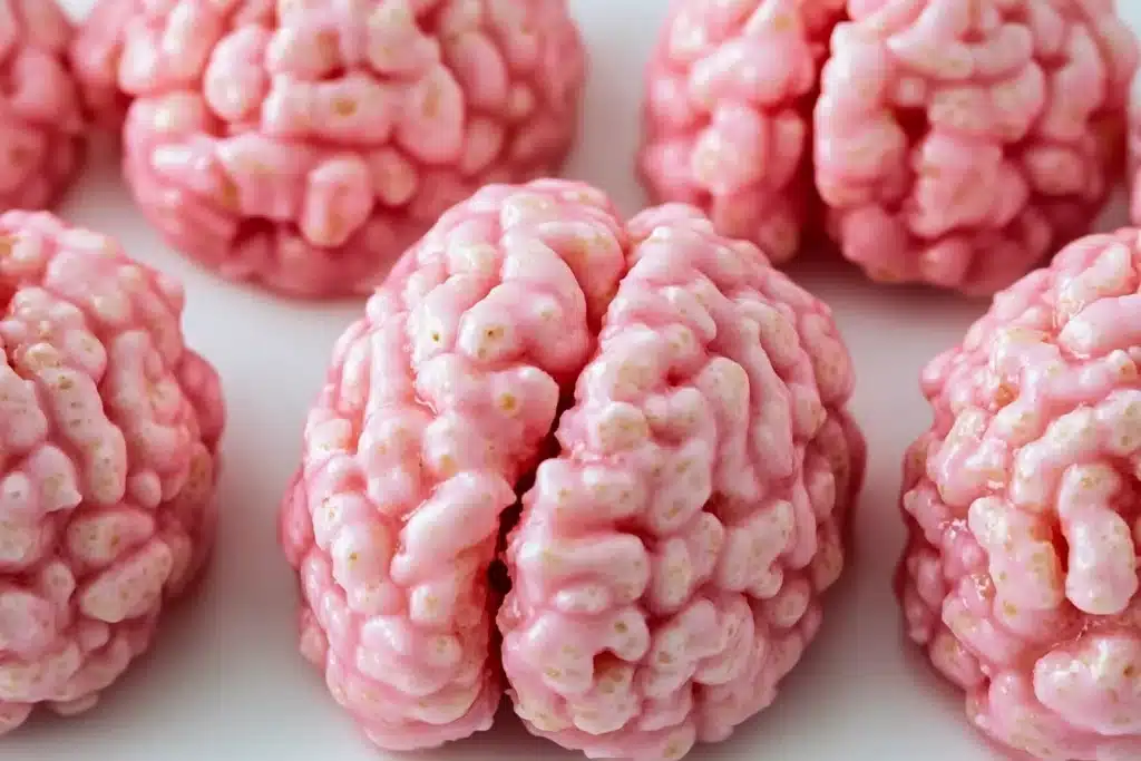 Halloween rice krispie brains
