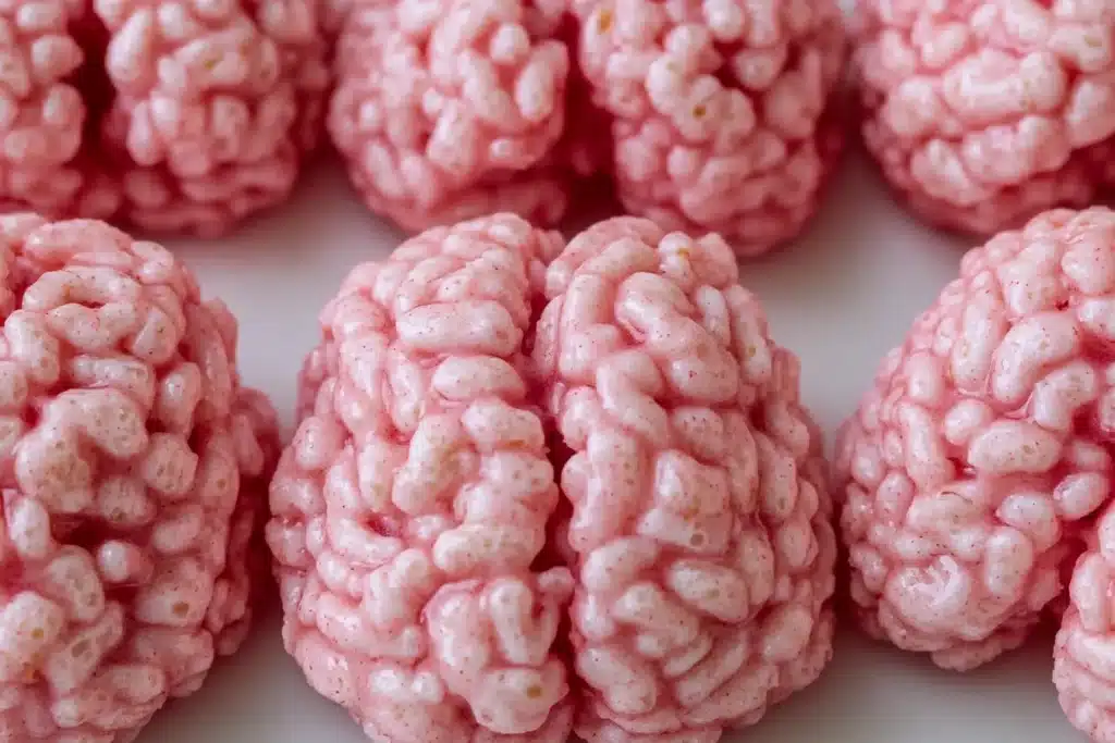 Halloween rice krispie brains