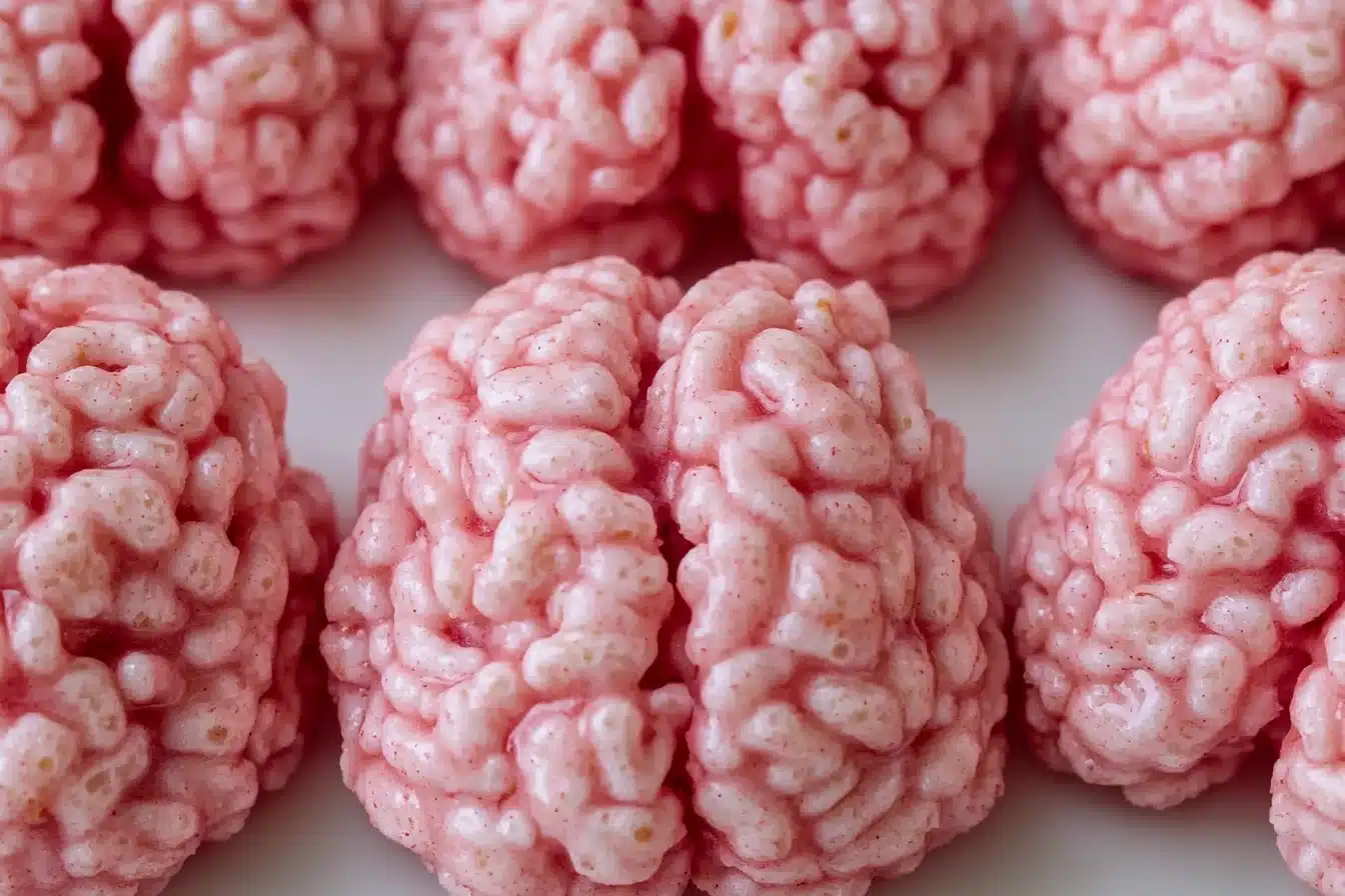Halloween rice krispie brains