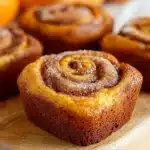 mini pumpkin bread with cinnamon swirl