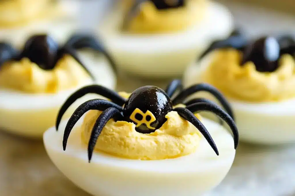 Halloween deviled eggs