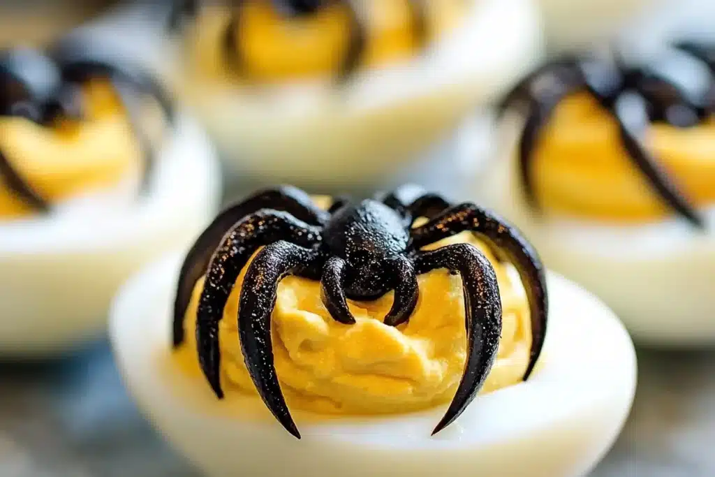 Halloween deviled eggs