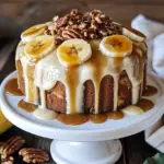 Banana Caramel Cake with Creamy Glaze