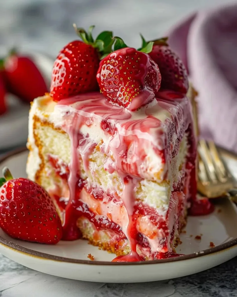 Strawberry Earthquake Cake