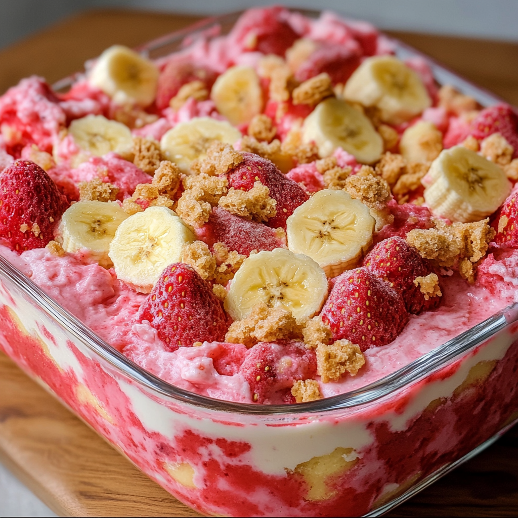 Strawberry Crunch Banana Pudding
