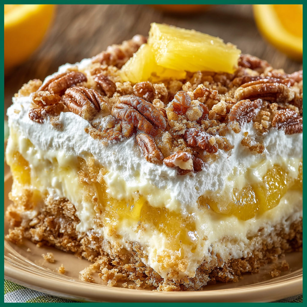 Pineapple Pecan Cream Cheese Crunch Bake