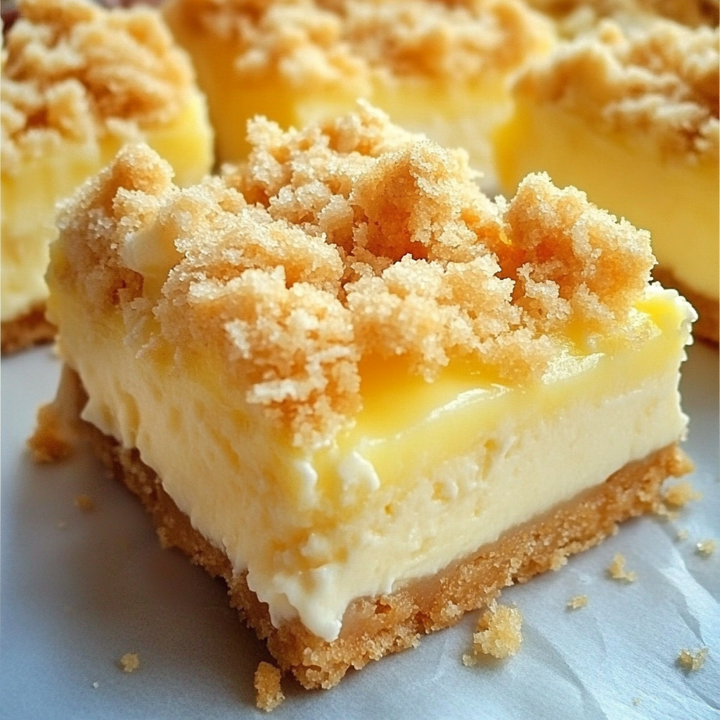 Creamy Lemon Cheesecake Crumb Bars