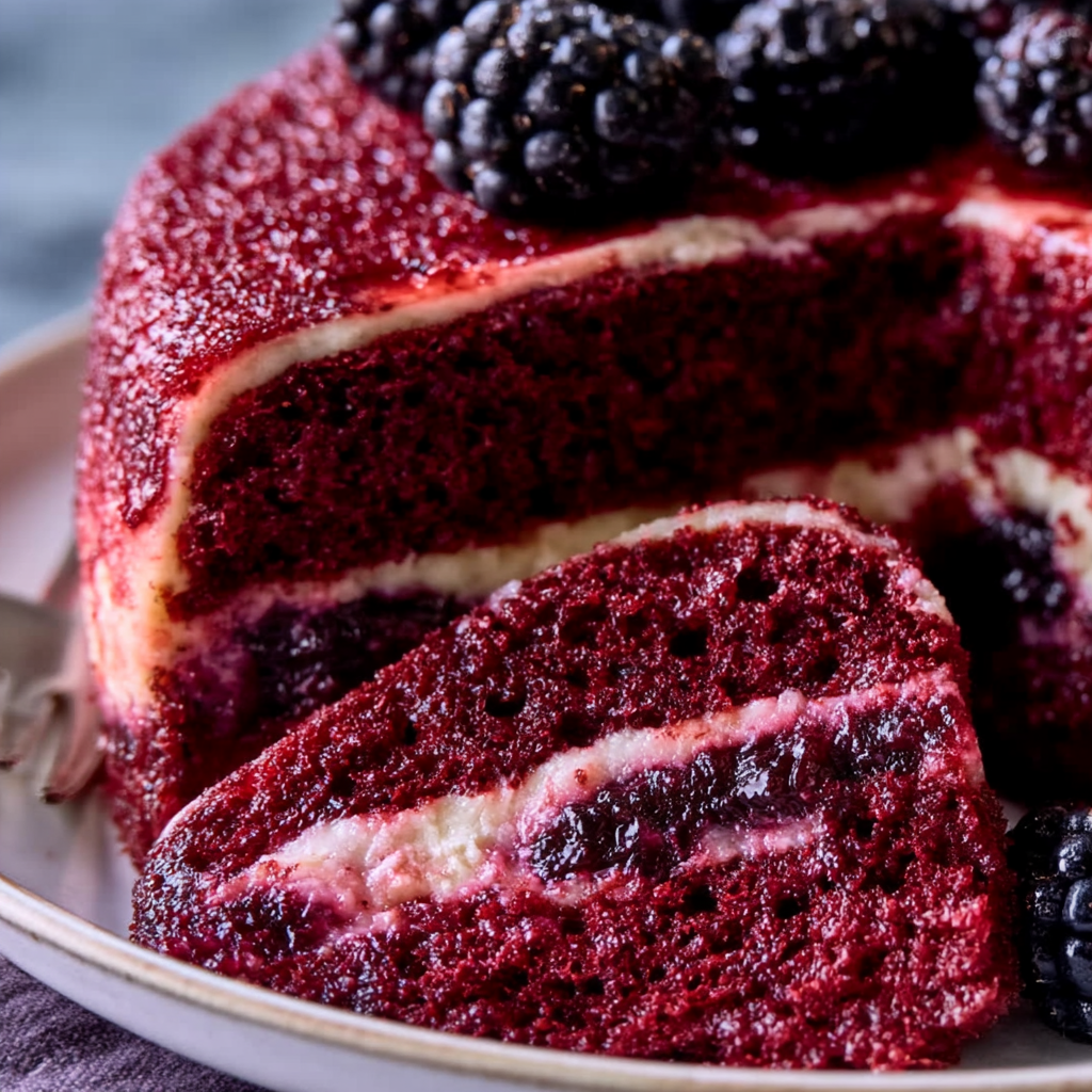 Dreamiest Blackberry Velvet Cake