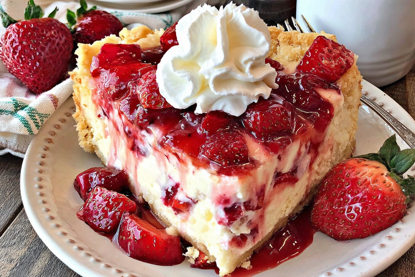 Strawberry Cheesecake Dump Cake