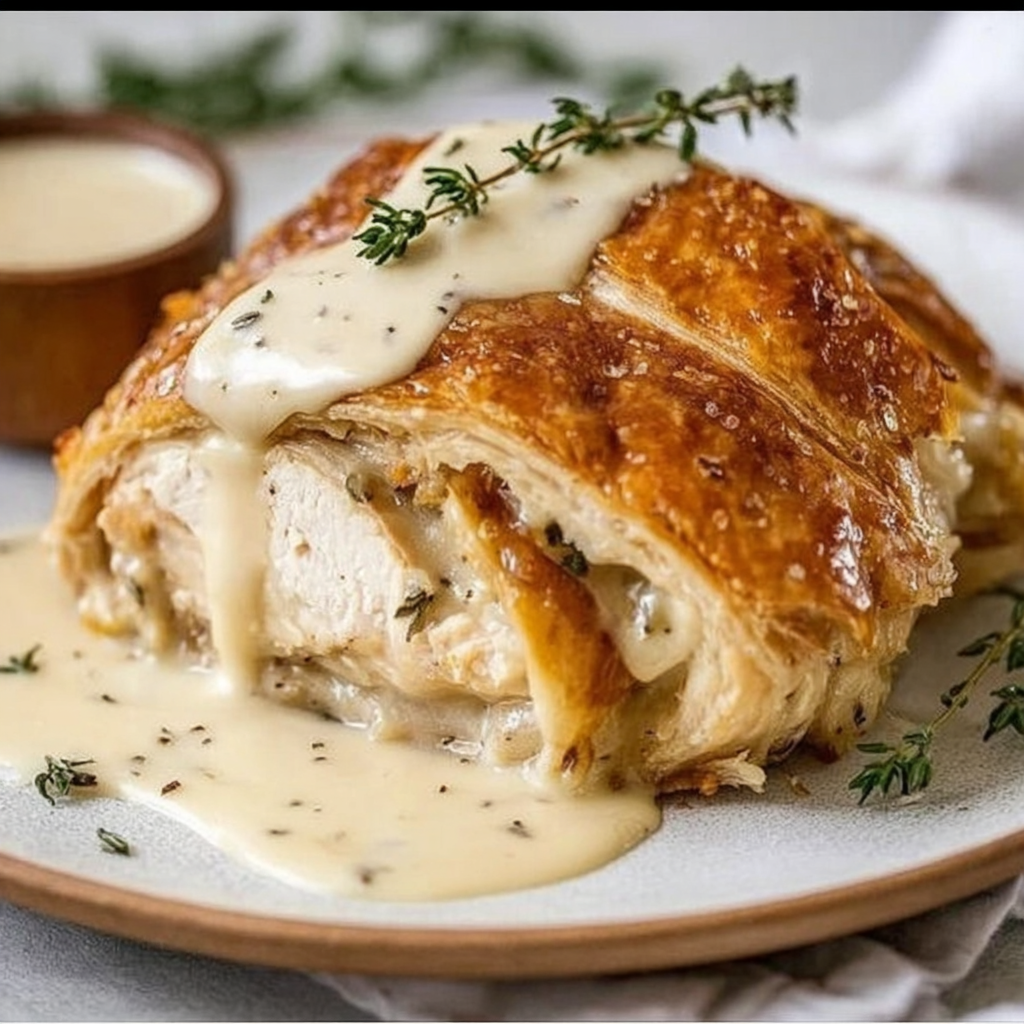 Chicken Wellington with Dijon Cream Sauce