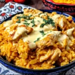 Mexican Chicken & Rice with Creamy Queso