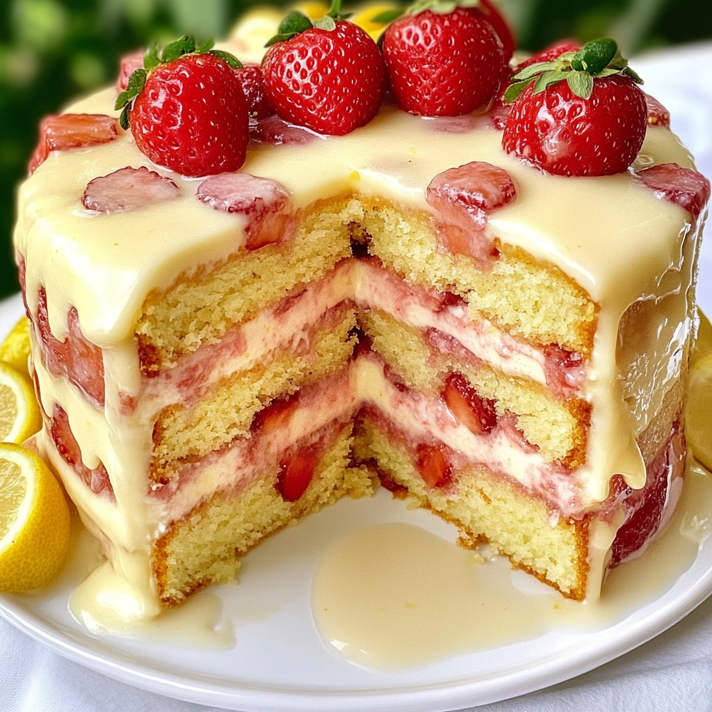 Strawberry Lemonade Buttermilk Cake