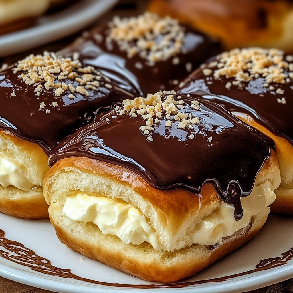 Boston Cream Pie Stuffed Hawaiian Rolls