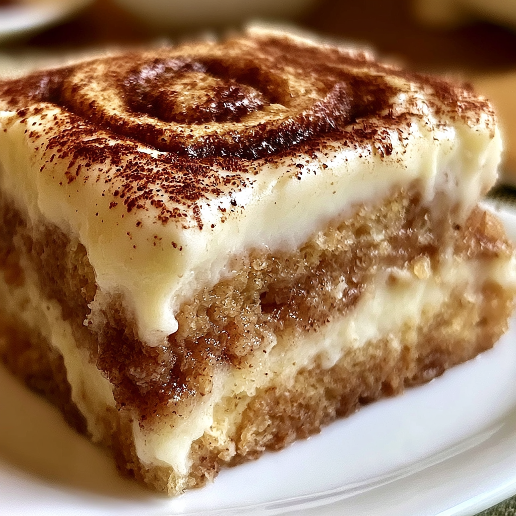 Cinnamon Roll Poke Cake