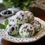 Mint Chocolate Chip Snowball Cookies